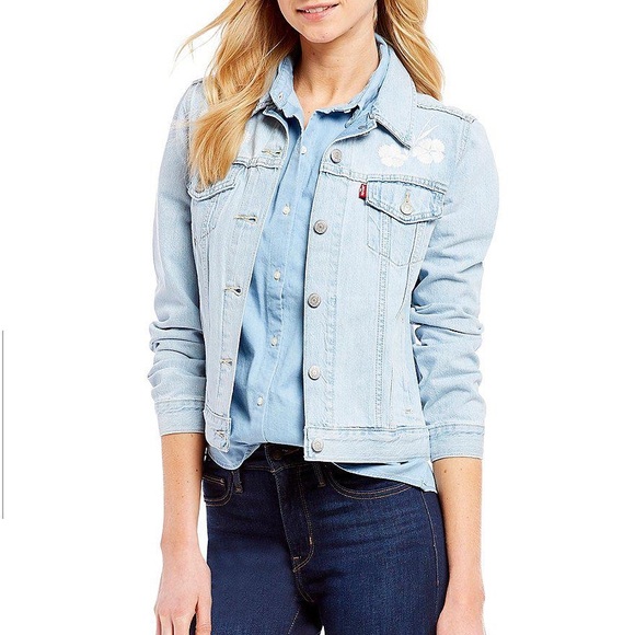 levi's floral denim jacket